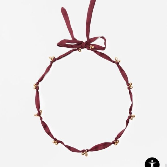 New Zara Green Beaded and Red cord Ribbon Necklaces Set Of 2 - Picture 6 of 10